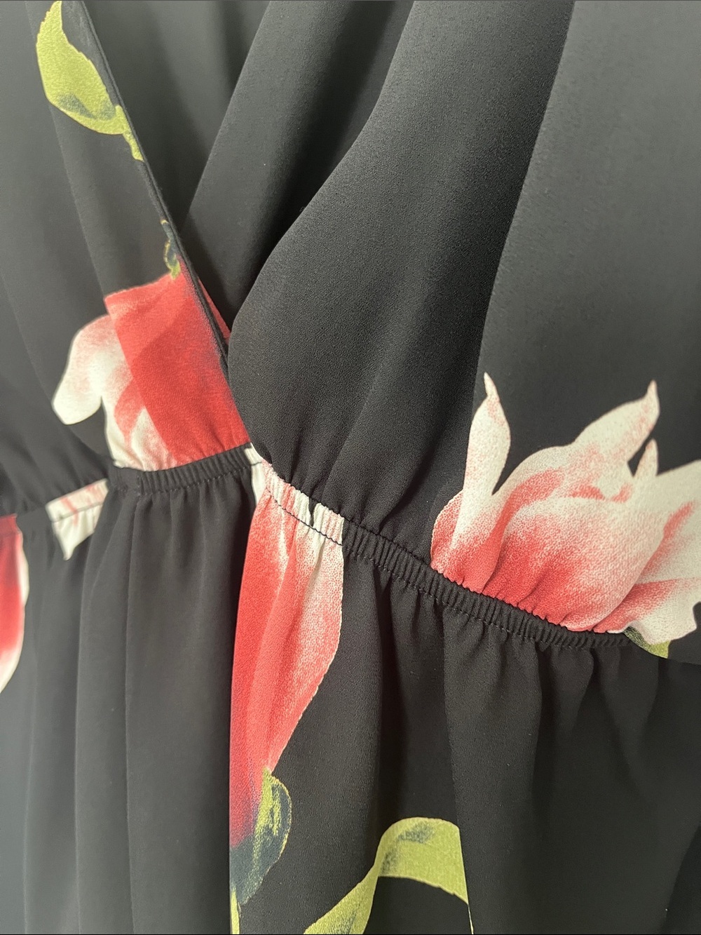 Audrey 3+1 Black Floral Cold-Shoulder Romper - Picture 5 of 6